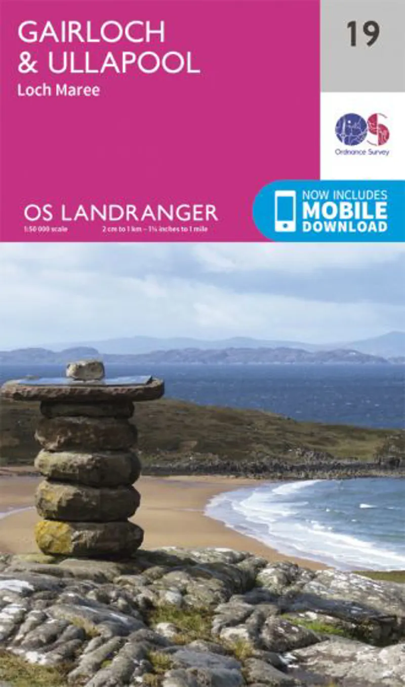 OS Landranger Map 19 - Gairloch and Ullapool Loch Maree